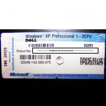 NBS Arbeitsplatz-Computer Windows XP Lizenz